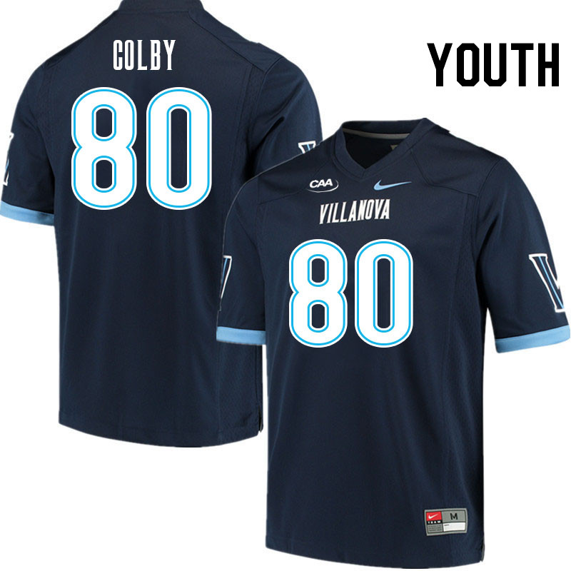 Youth #80 Chris Colby Villanova Wildcats College Football Jerseys Stitched Sale-Navy